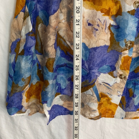 NEW Papa Watercolour Button Up Top with Pockets 3/4 Sleeve - Picture 10 of 12
